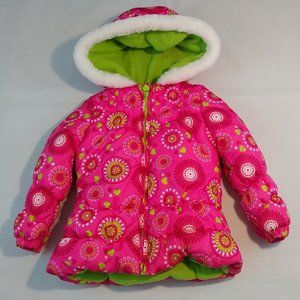 London Fog Toddler Girls Puffer Coat Size 4T Hood